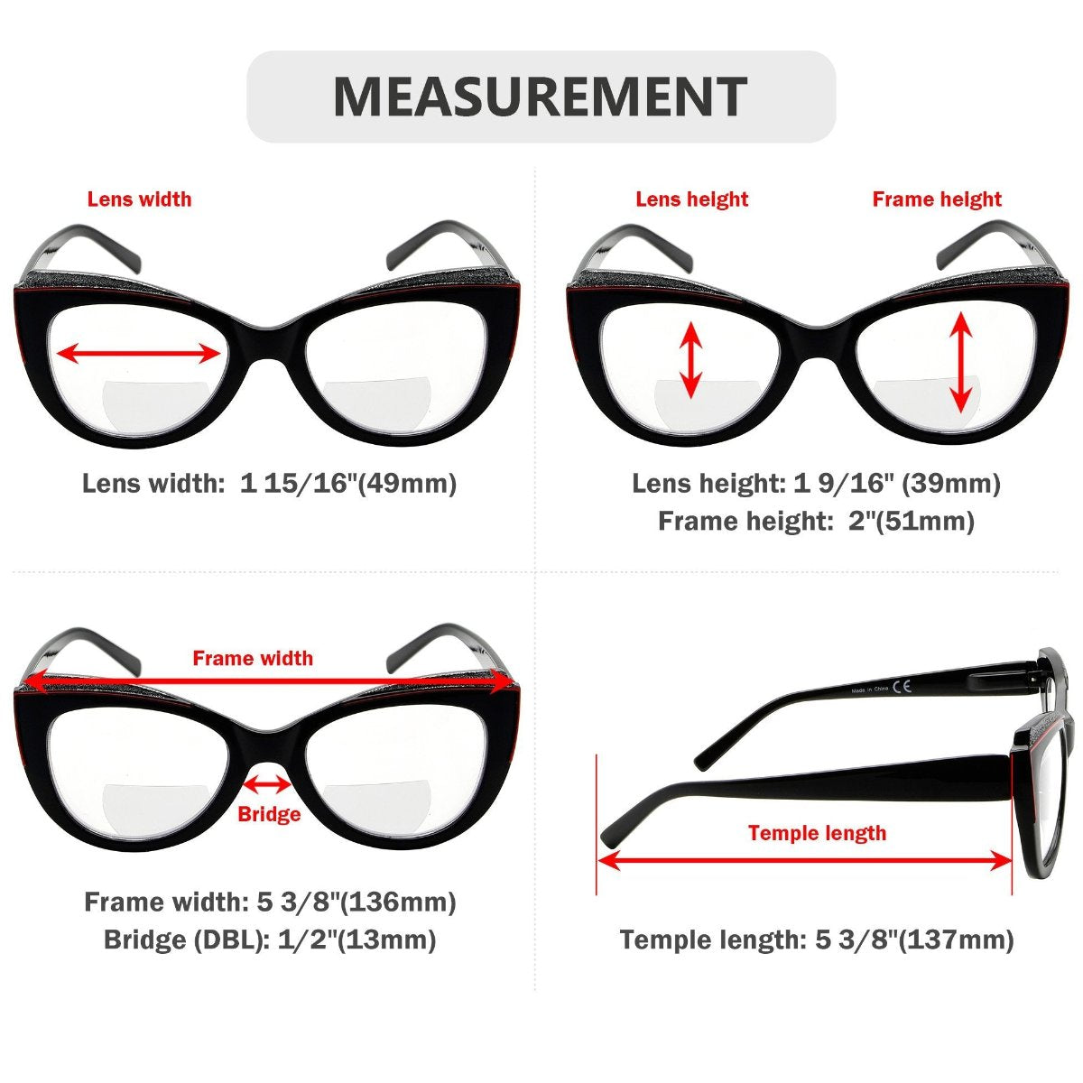 Cat-eye Bifocal Reading Glasses BR2118