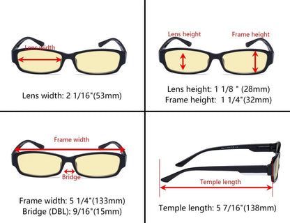 4 Pack Narrow Blue Light Blocking Readers Women TM9105eyekeeper.com