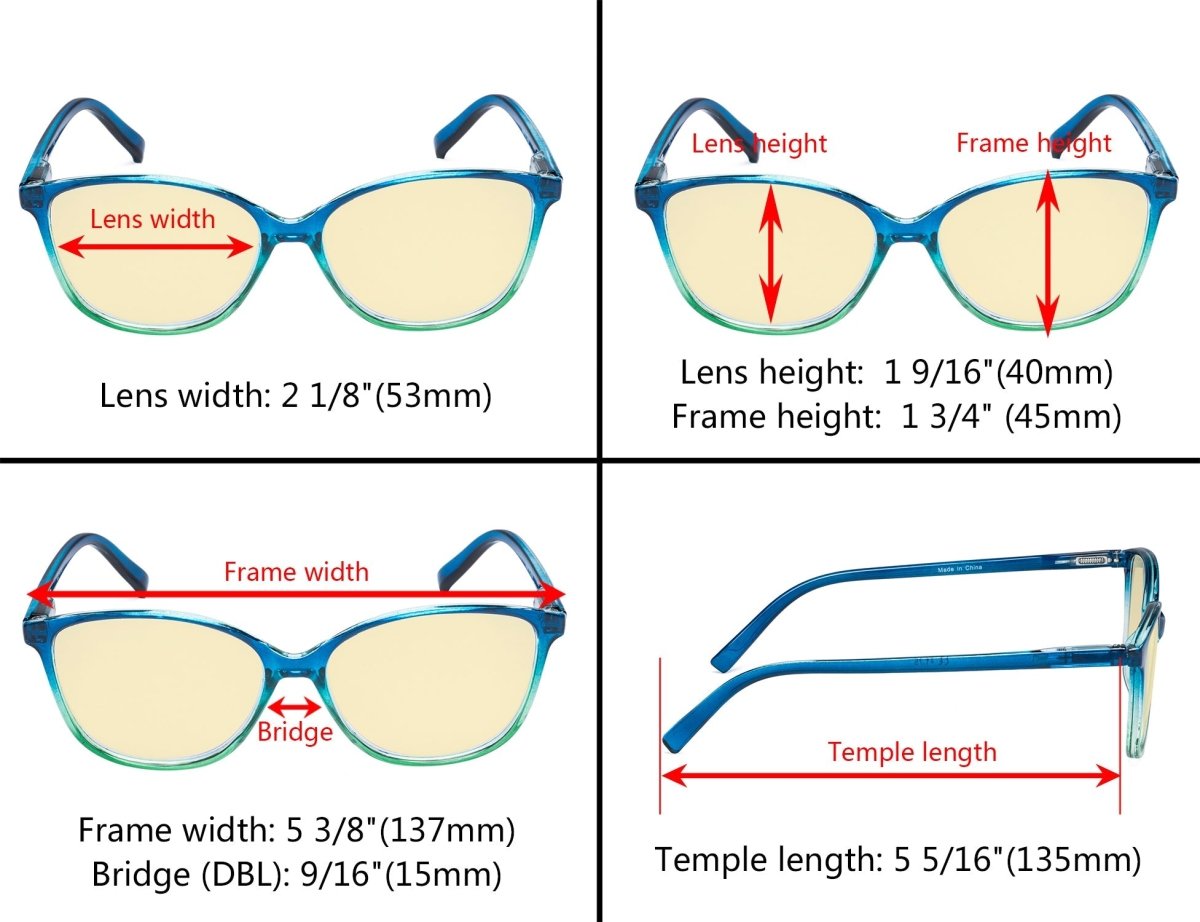 5 Pack Cat-eye Computer Reading Glasses for Women TMFH2eyekeeper.com