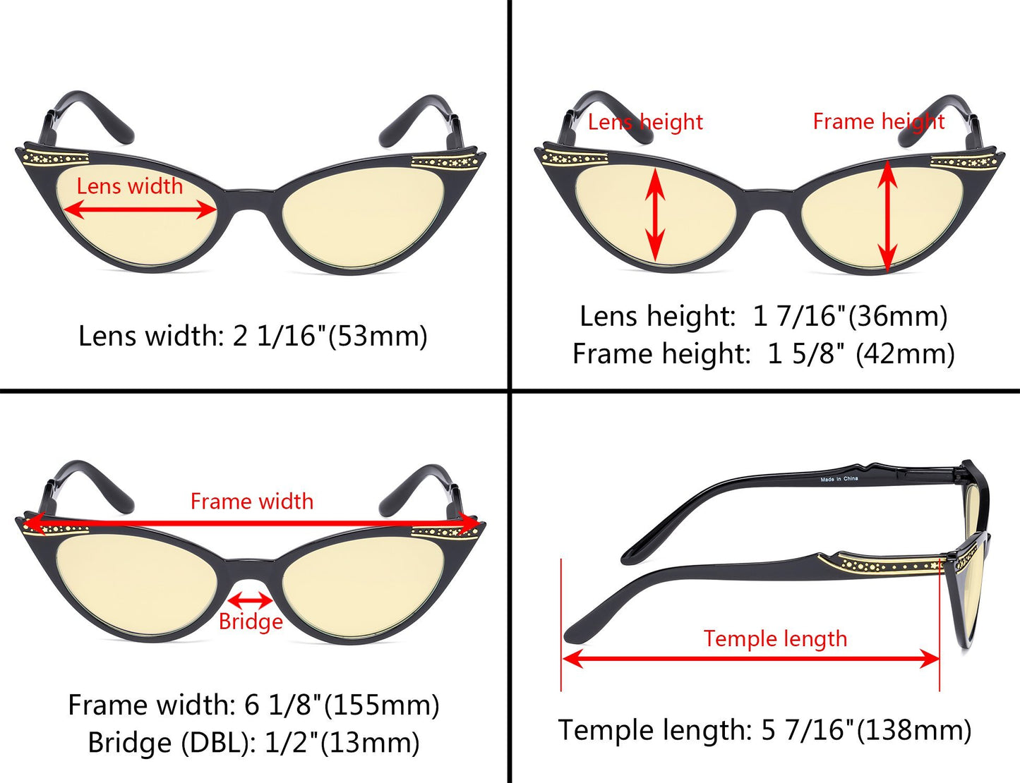 Blue Light Blocking Reading Glasses Dimension