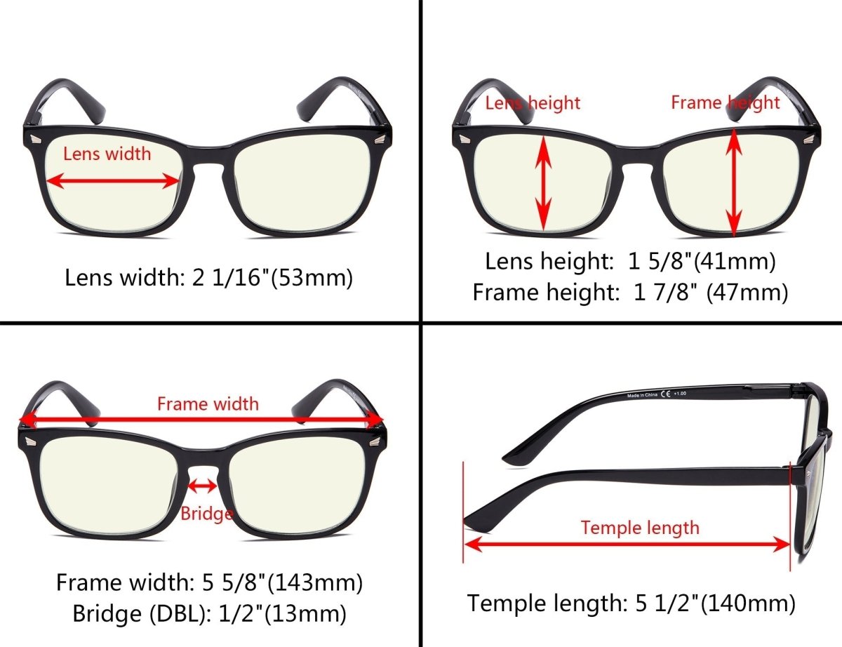 5 Pack Stylish Blue Light Blocking Readers Women TMCGT1801eyekeeper.com