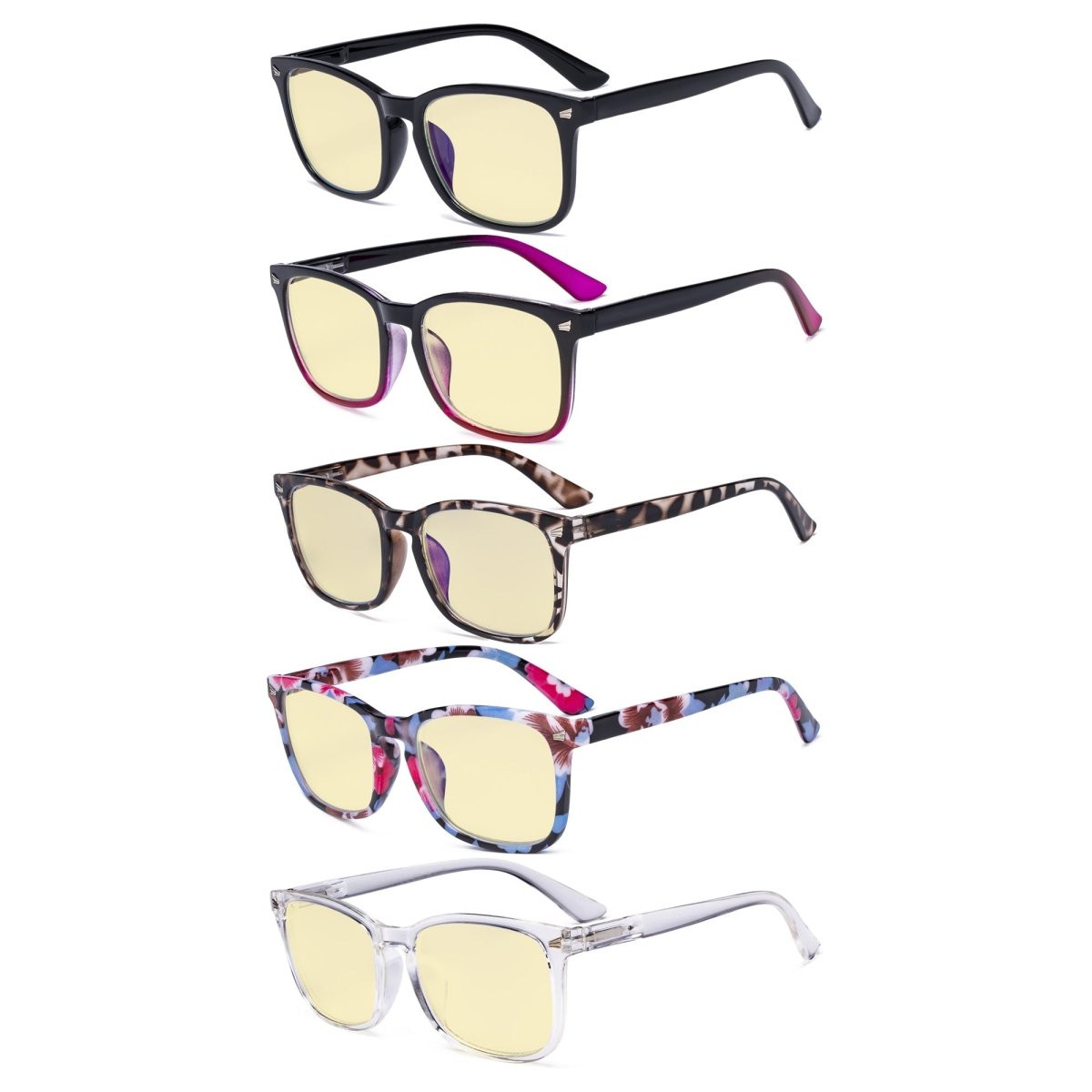 5 Pack Stylish Blue Light Blocking Readers Women TMCGT1801eyekeeper.com