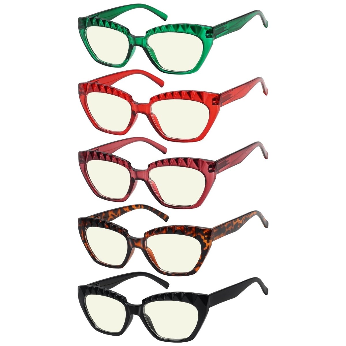 5 Pack Stylish Cat Eye Computer Reading Glasses Women UV2133eyekeeper.com