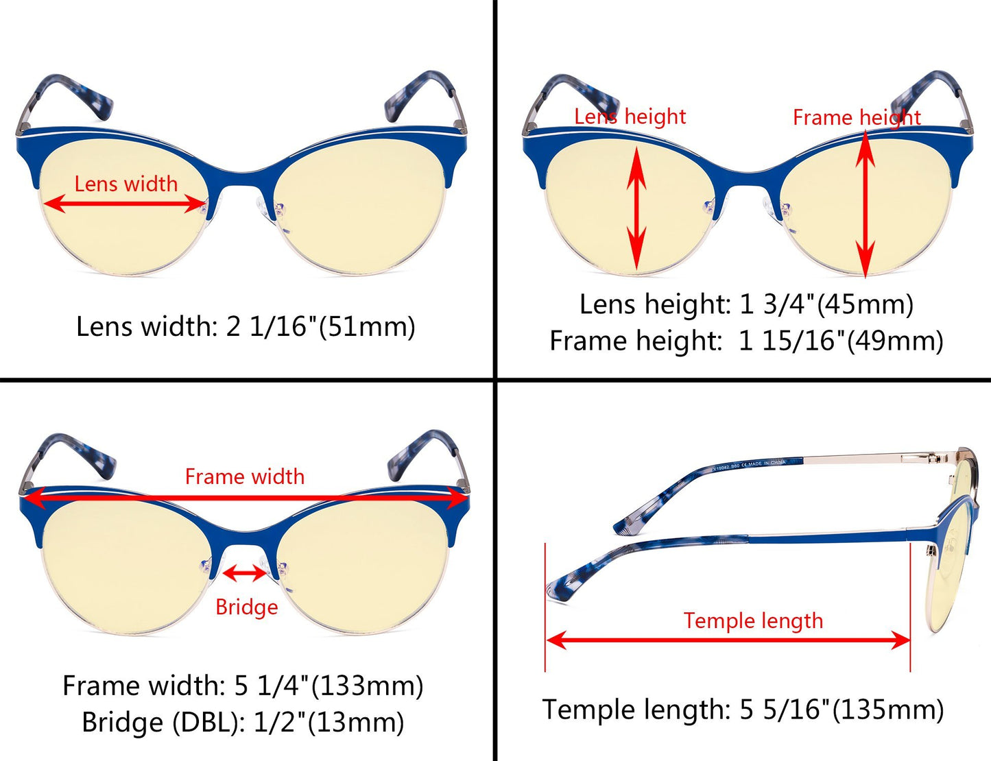 Blue Light Blocking Eyeglasses Dimension