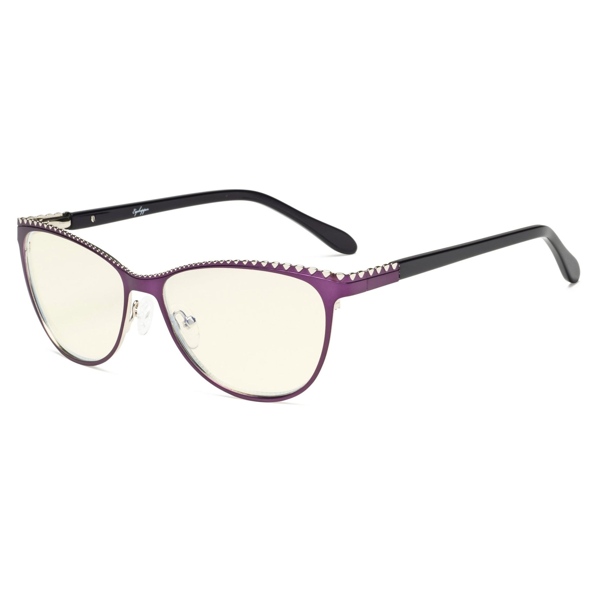 Computer Reading Glasses Purple Silver LX17014