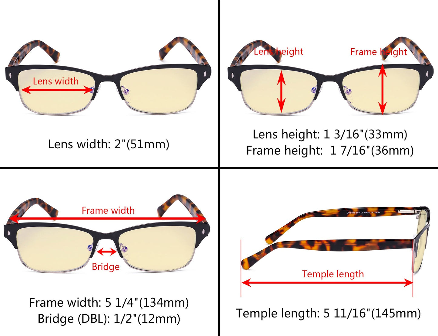 Blue Light Blocking Eyeglasses Dimension