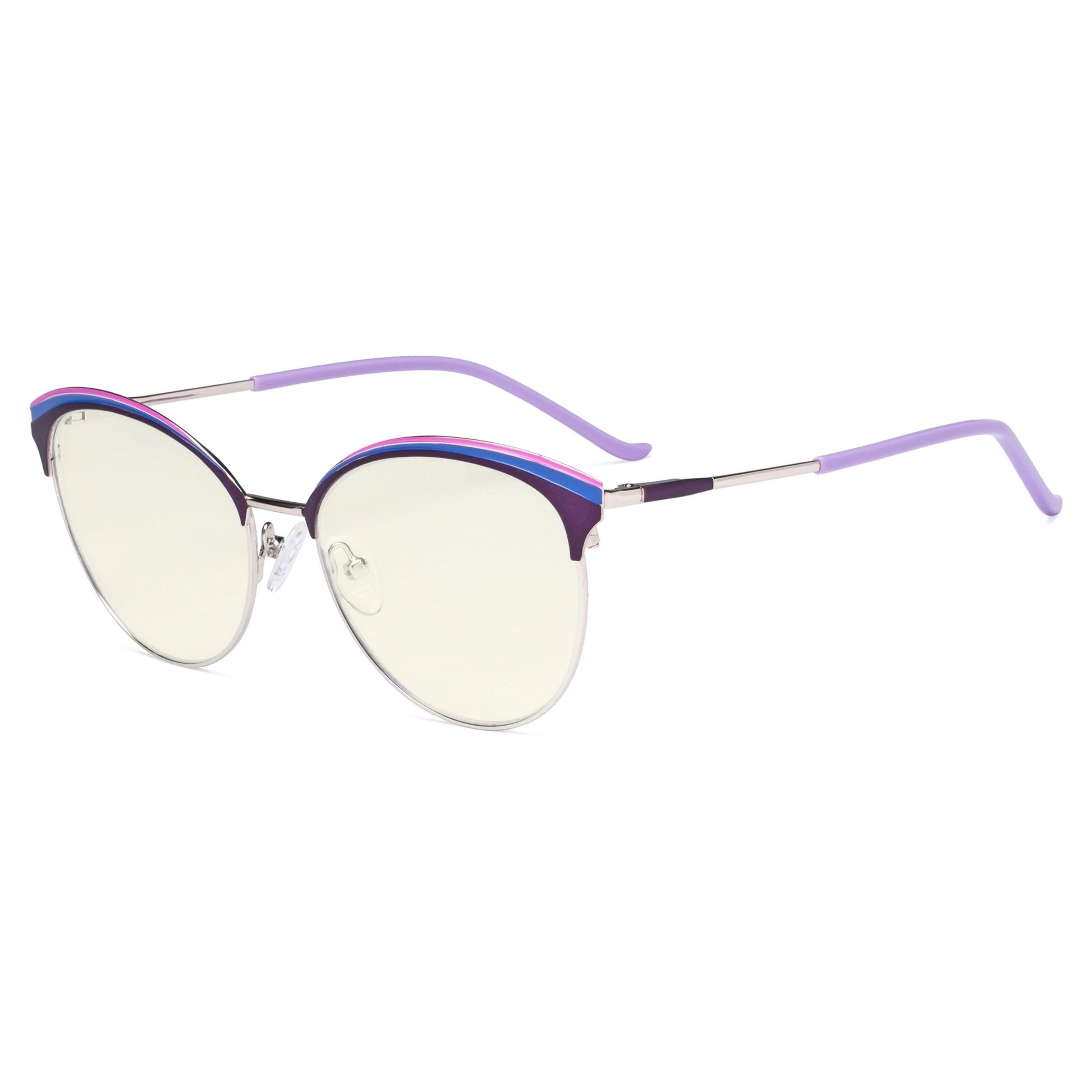 Semi-Rim Computer Eyeglasses Purple LX19030-BB40