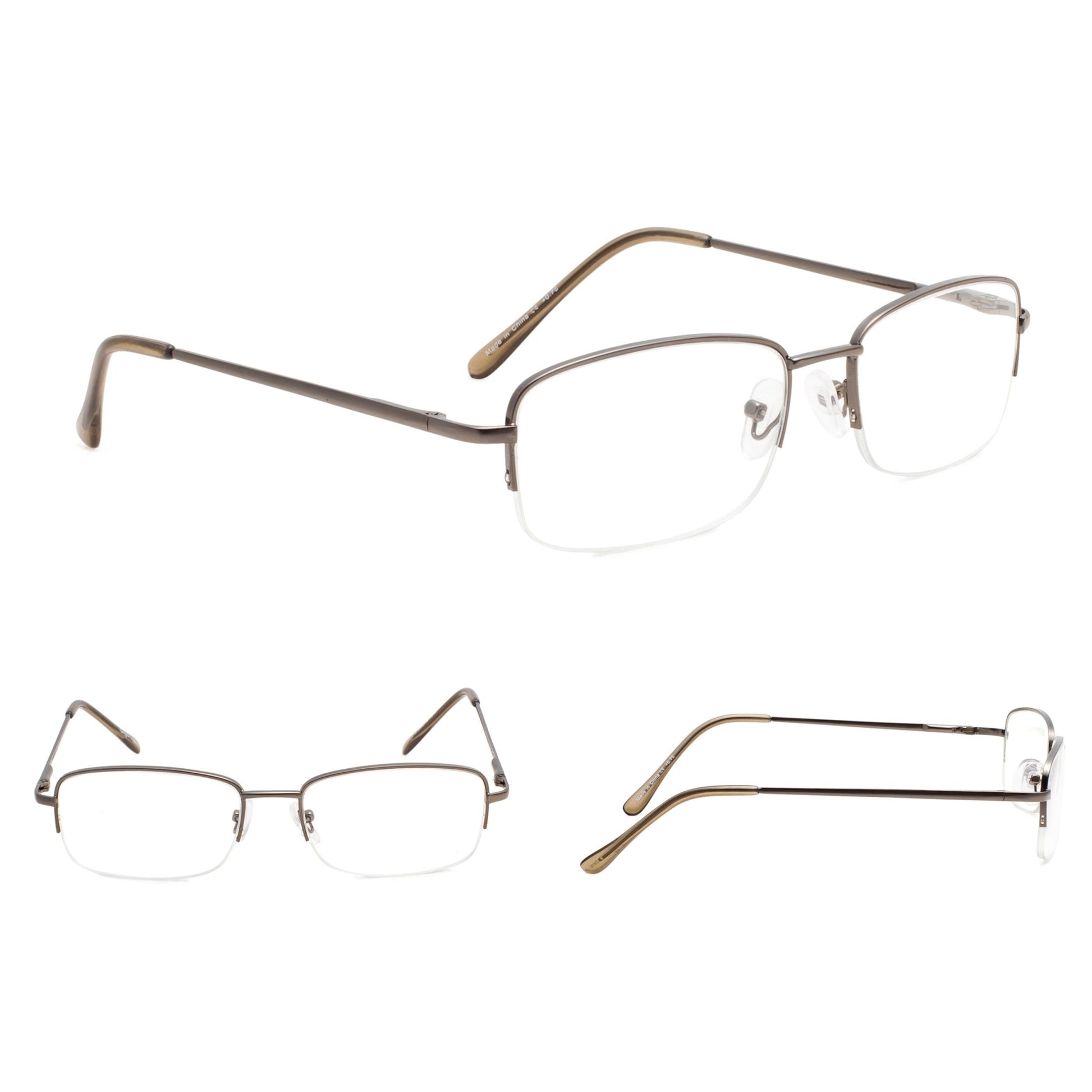 Metal Half-rim Reading Glasses Gunmetal 3-R15015