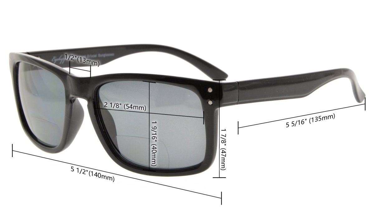 Rectangle Bifocal Reading Sunglasses Classic Readers S031-Beyekeeper.com